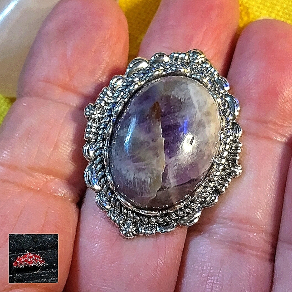 XL- DREAM AMETHYST,  BIG AND BOLD STERLING RING. *3* SIZES AVAILABLE:*6, *7, & 8